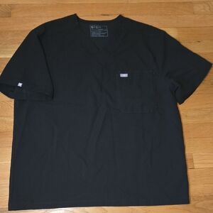 Men's Figs Black Short Sleeve Scrub Top